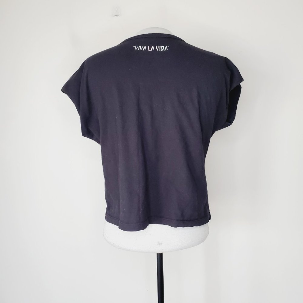 Frida Kahlo Official T-Shirt Portrait Tribute Graphic Boxy Black L - Picture 8 of 11